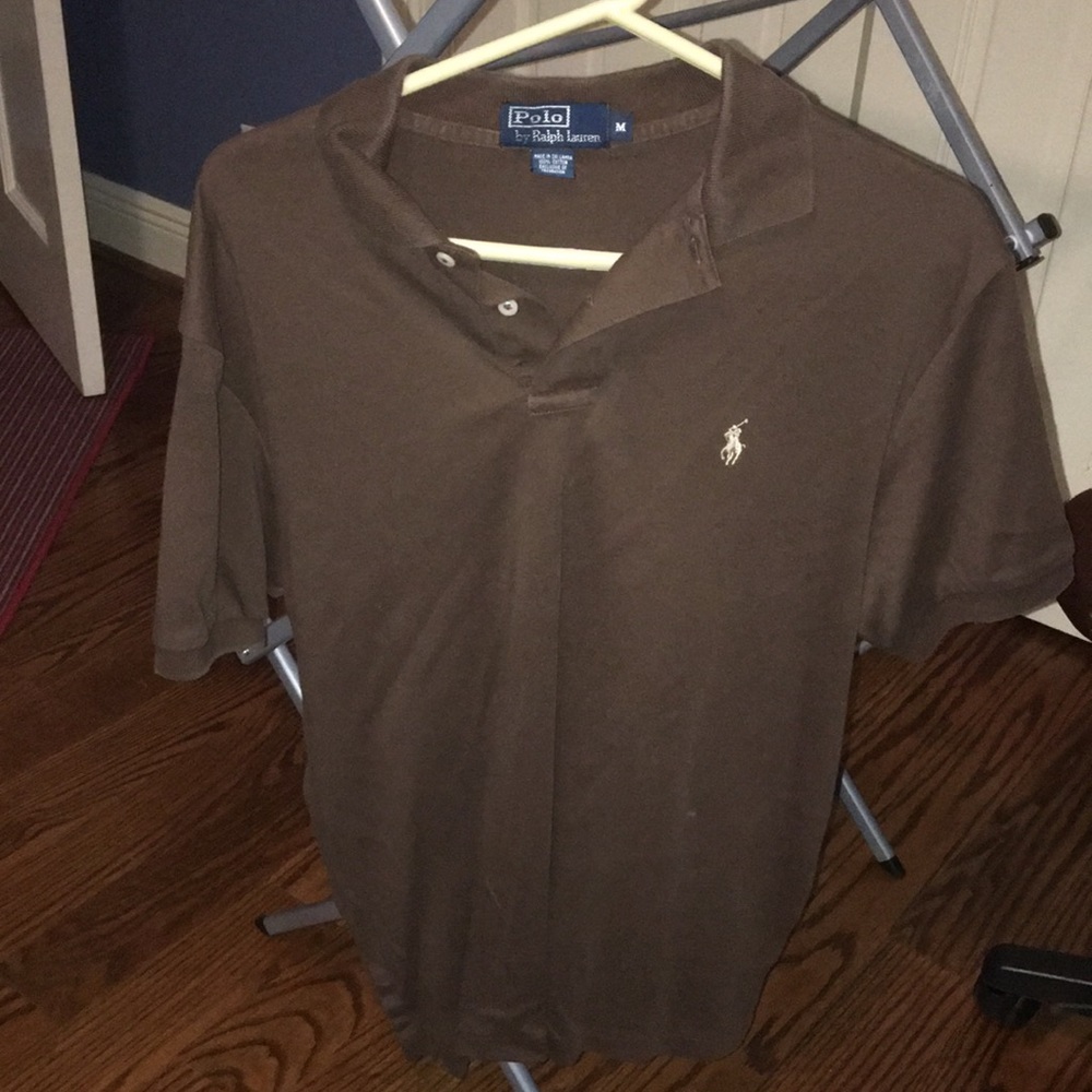 Men’s Medium Polo Brown w/ Tan Logo